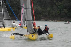 Weta Trimaran crew Racing at it's best - FBYC - Youth Challenges Cup photo copyright Charles Winstone taken at  and featuring the  class