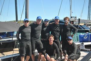 John Bacon (left) and the Dark Star Crew: second in the MC38 Australian Championship photo copyright Di Pearson taken at  and featuring the  class