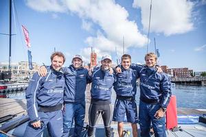 Extreme Sailing Series 2014, The Act ?5 line u?p, from ?left to ?right: P?aul Camp?bell-Jam?es, Matt? Cornwel?l, Ben A?inslie, ?Bleddyn ?Mon, Nic?k Hutton? - JP Morgan BAR photo copyright Lloyd Images/Extreme Sailing Series taken at  and featuring the  class
