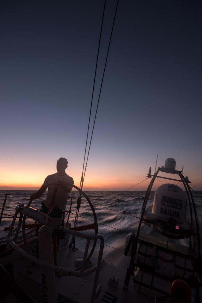 Leg three, Day four - Decision time! - Dongfeng still holding the lead as they approach lighter winds. Key day for Leg 3 as the fleet take the decision when to gybe out to better winds and aim to hit the north east Monsoon winds first - Volvo Ocean Race 2014-15. ©  Sam Greenfield / Volvo Ocean Race