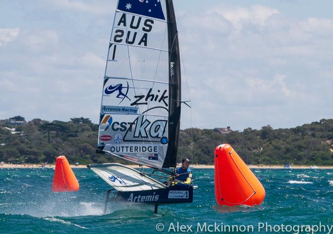 AUS1 - Nathan Outtridge who finished in second place overall. - 2015 Moth World Championships ©  Alex McKinnon Photography http://www.alexmckinnonphotography.com