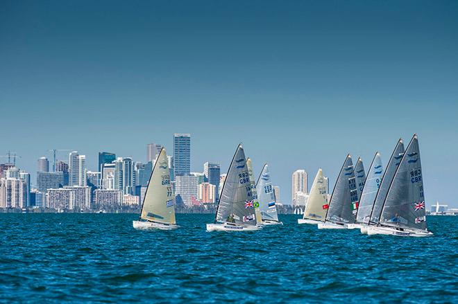 Ioannis Mitakis (GRE 77) leads the pack on day two © Walter Cooper /US Sailing http://ussailing.org/