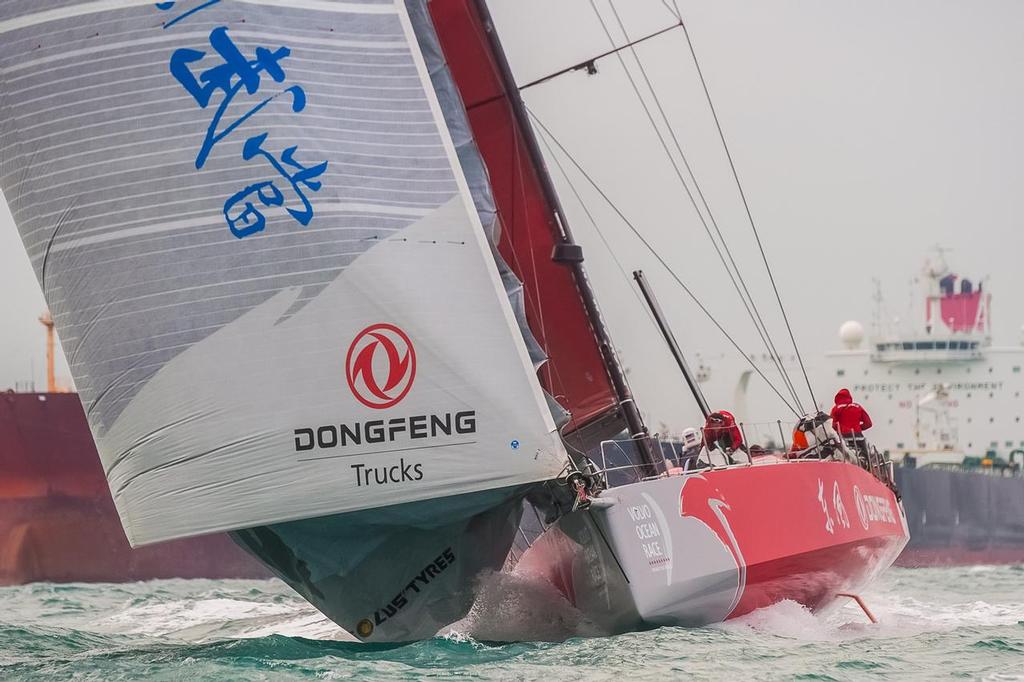 Dongfeng exits the Straits of Malacca - Leg 3, Volvo Ocean Race - Photo by Xaume Olleros / Power Sport Images photo copyright Volvo Ocean Race http://www.volvooceanrace.com taken at  and featuring the  class