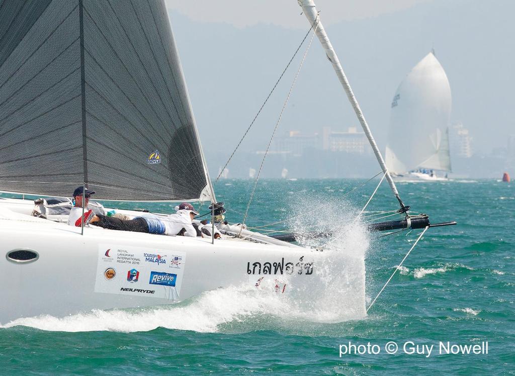 Gale Force makes a splash. Royal Langkawi International Regatta 2015 photo copyright Guy Nowell http://www.guynowell.com taken at  and featuring the  class