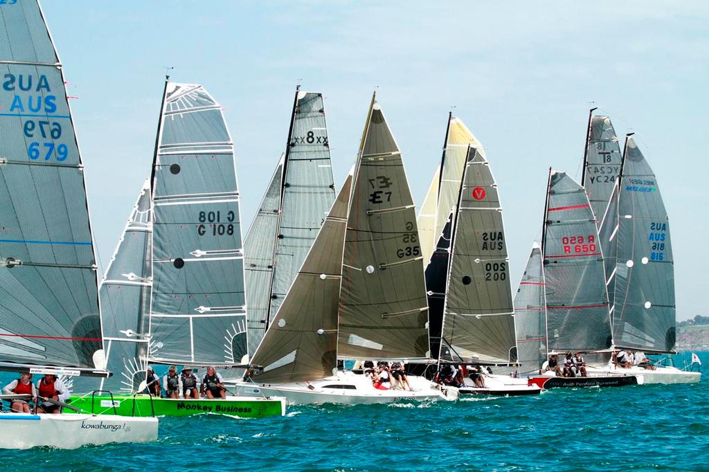Start action on Corio Bay - Festival of Sails 2015 photo copyright Teri Dodds http://www.teridodds.com taken at  and featuring the  class