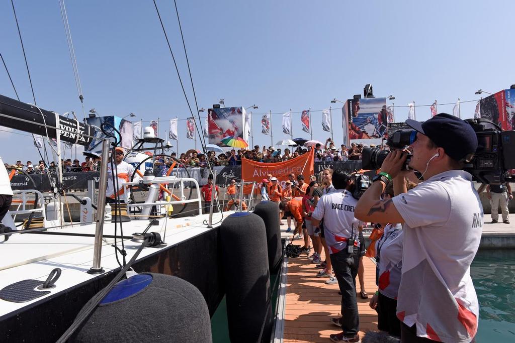 January 27, 2015. Team Alvimedica arrives in Sanya in third position, after 23 days of sailing. photo copyright Rick Tomlinson/Volvo Ocean Race http://www.volvooceanrace.com taken at  and featuring the  class