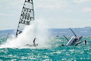 Thrill and spills all over the course - 2015 International Moth World Championship photo copyright Teri Dodds http://www.teridodds.com taken at  and featuring the  class