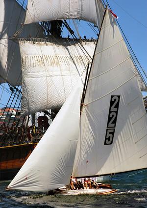 The Mistake and a Tall Ship on Australia Day photo copyright Bruce Kerridge taken at  and featuring the  class