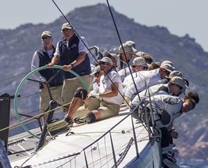 Picture taken at Maxi Yacht Rolex World Championships 2014. Hutchinson pictured left photo copyright  Rolex / Carlo Borlenghi http://www.carloborlenghi.net taken at  and featuring the  class