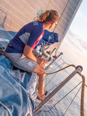 Leg 3 onboard Team SCA. Day 13. Dee Caffari is not a coffee drinker but she is a morning person photo copyright Corinna Halloran - Volvo Ocean Race http://www.volvooceanrace.com taken at  and featuring the  class