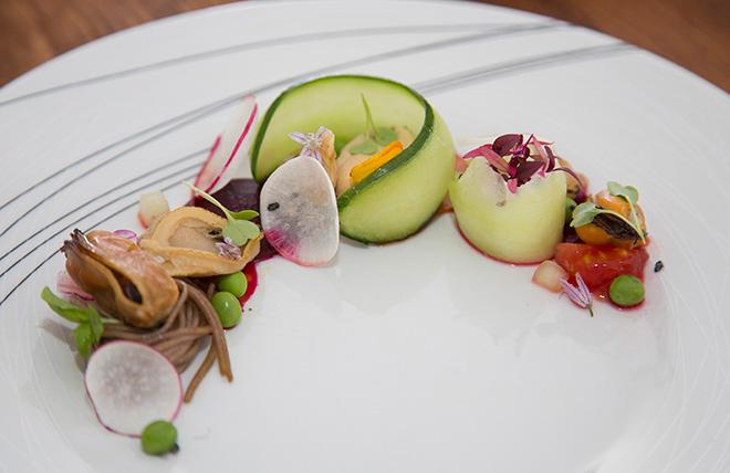 One of the many delectable dishes prepared by chefs during the 2014 Newport Charter Yacht Show.  © Billy Black http://www.BillyBlack.com