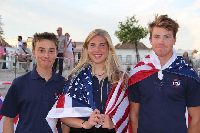 American 2014 ISAF Youth Sailing World Championships medalists. From left: Quinn Wilson (Ojai, Calif., 29er), Haddon Hughes (Houston, Texas, Laser Radial) and Riley Gibbs (Long Beach, Calif., 29er) © US Sailing Team Sperry Top-Sider http://sailingteams.ussailing.org