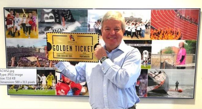 Sir Keith Mills Golden ticket  - America's Cup World Series, Portsmouth (ACWSUK) © TeamOrigin http://www.originsailing.com