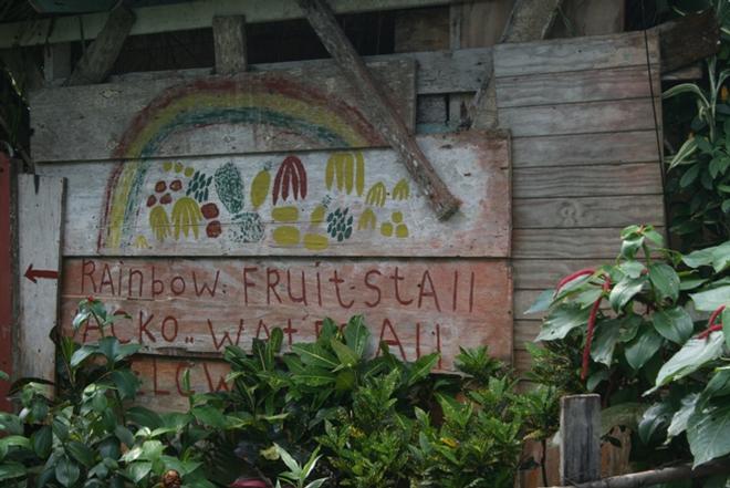 What awaits us behind this hand-painted sign is an irresistible assortment of Dominica’s exotic fruits including guava, starfruit, pineapple, avocado, coconuts, mangos and, of course, bananas that once generated significant export revenue for Dominica but which has sadly since declined. - Dominica By Elizabeth A. Kerr © Elizabeth A Kerr