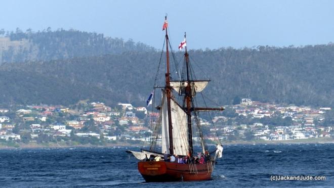Enterprise making sail - Hobart Wooden Boat Festival 2015 © Jack and Jude