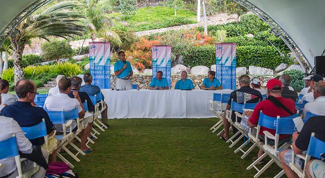 Rolex Swan Cup Caribbean 2015. Skippers' Briefing on YCCS lawn. ©  Rolex / Carlo Borlenghi http://www.carloborlenghi.net