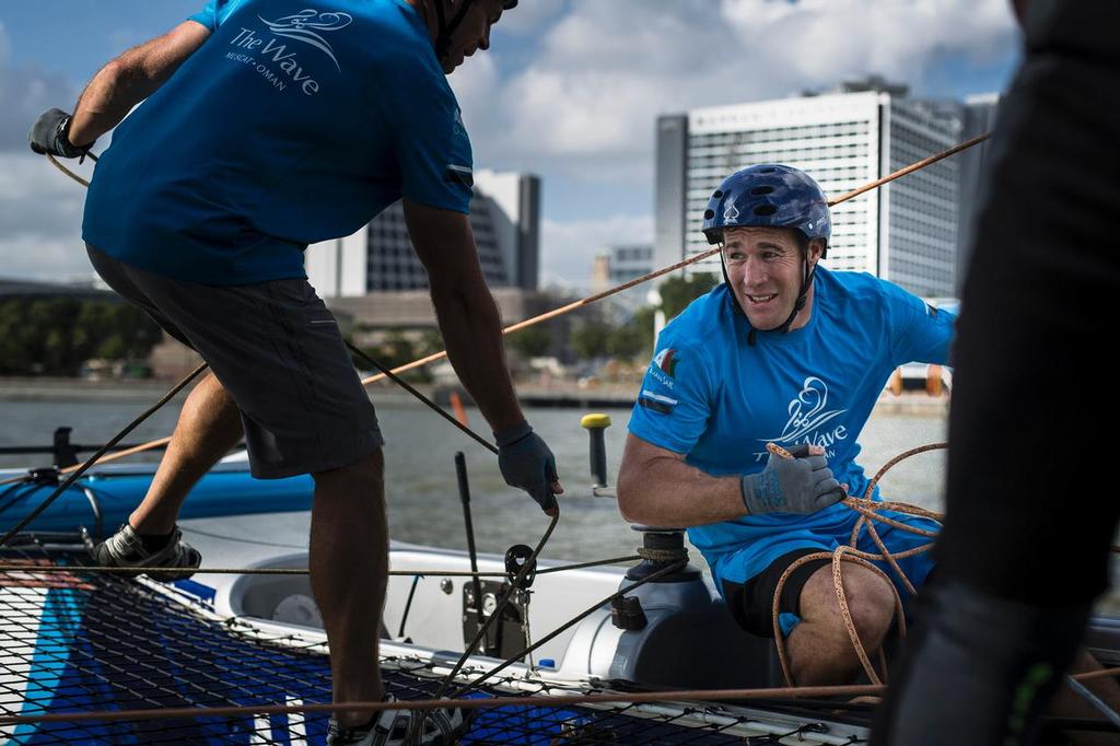 The Extreme Sailing Series 2015, Act 1, Singapore <br />
The Wave, Muscat - Crewman<br />
 © Lloyd Images/Extreme Sailing Series