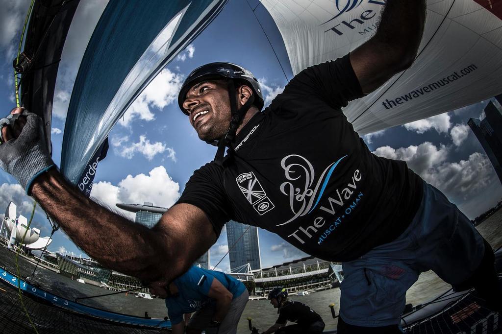 The Extreme Sailing Series 2015, Act 1, Singapore <br />
The Wave, Muscat - Crewmen<br />
 © Lloyd Images/Extreme Sailing Series
