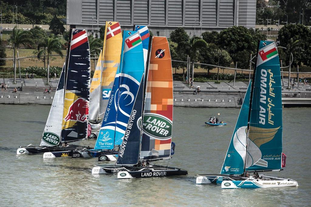 The Extreme Sailing Series 2015, Act 1, Singapore <br />
ESS Fleet<br />
 © Lloyd Images/Extreme Sailing Series