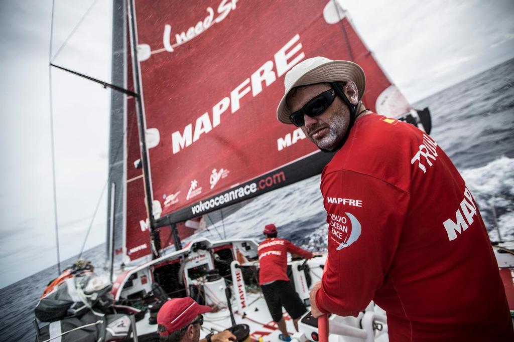February 25, 2015. Leg 4 to Auckland onboard MAPFRE. Day 17. The blue steel of Mr Rafael Trujillo. photo copyright Francisco Vignale/Mapfre/Volvo Ocean Race taken at  and featuring the  class