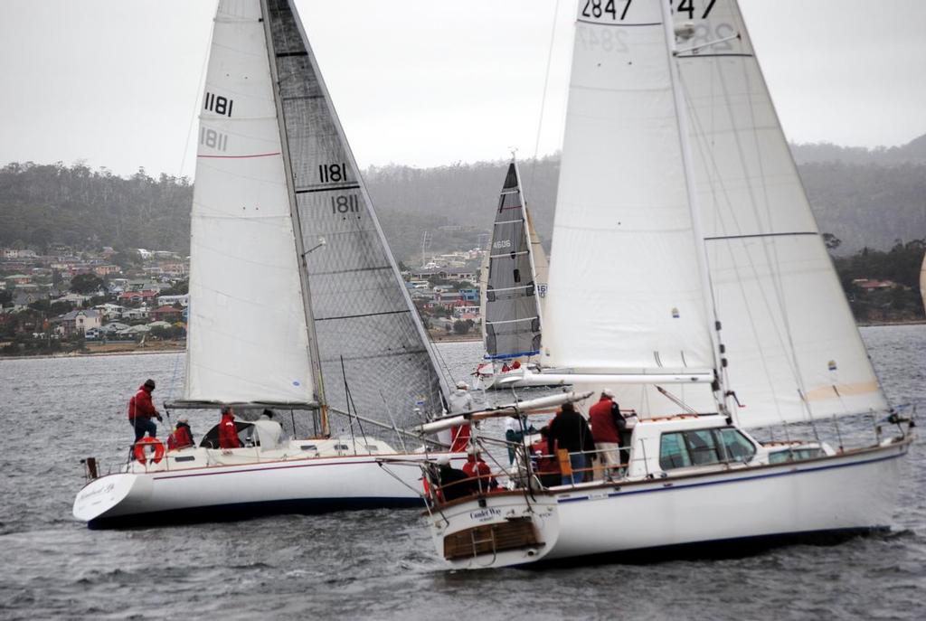 Camlet Way (to windward) and Kindred Spirit are both in the top four boats, two points apart, in Group C of the Long Race Series - Combined Clubs Long Race Series 2015 © Peter Campbell