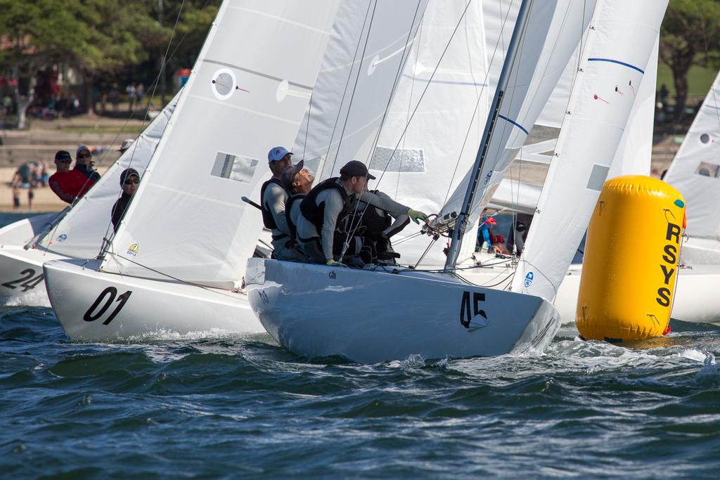 Regatta Leaders, Gen XY, go around the top mark. - 2015 Etchells NSW State Championship photo copyright Kylie Wilson Positive Image - copyright http://www.positiveimage.com.au/etchells taken at  and featuring the  class