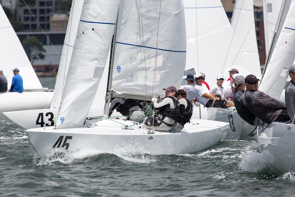Congestion at the top mark during Race One. - 2015 Etchells NSW State Championship photo copyright Kylie Wilson Positive Image - copyright http://www.positiveimage.com.au/etchells taken at  and featuring the  class