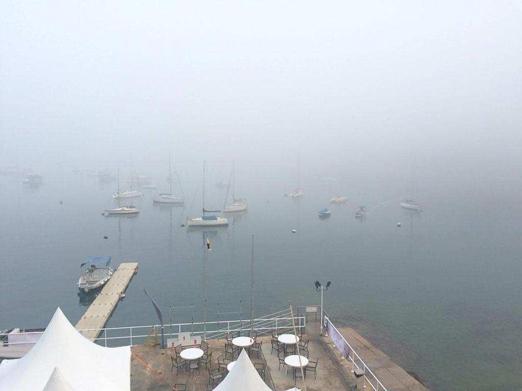 Middle Island shrouded in fog - no wind, and no racing today - Hong Kong Race Week © David Norton