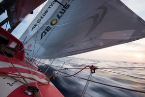 Dongfeng Race Team - Chasing down Azzam, the little spec on the horizon - Volvo Ocean Race 2014-15 photo copyright Sam Greenfield/Dongfeng Race Team/Volvo Ocean Race taken at  and featuring the  class
