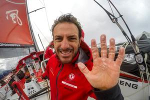 Dongfeng Race Team - Eric Peron and his bathtub hands - Volvo Ocean Race 2014-15 photo copyright Sam Greenfield/Dongfeng Race Team/Volvo Ocean Race taken at  and featuring the  class