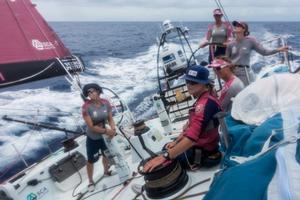 Team SCA - We are officially out of the Doldrums - the wind picks up and the boat starts to heel once more - Volvo Ocean Race 2014-15 photo copyright Anna-Lena Elled/Team SCA taken at  and featuring the  class