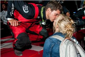 Charles Caudrelier - Dongfeng - VOR Leg 4 finish  - Volvo Ocean Race 2014-2015 photo copyright Xaume Olleros/Volvo Ocean Race http://www.volcooceanrace.com taken at  and featuring the  class
