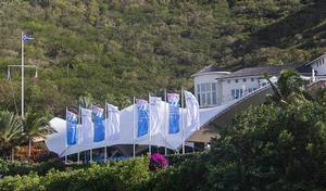 Rolex Swan Cup Caribbean 2015. Event flags flying at YCCS Clubhouse. photo copyright  Rolex / Carlo Borlenghi http://www.carloborlenghi.net taken at  and featuring the  class