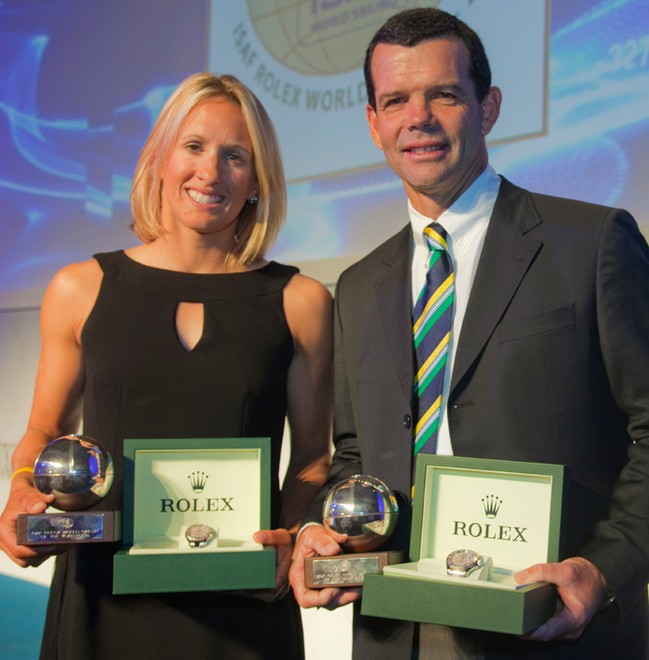 Anna Tunnicliffe and Torben Grael, 2009 Rolex ISAF Sailors of the Year ©  Rolex/Daniel Forster http://www.regattanews.com