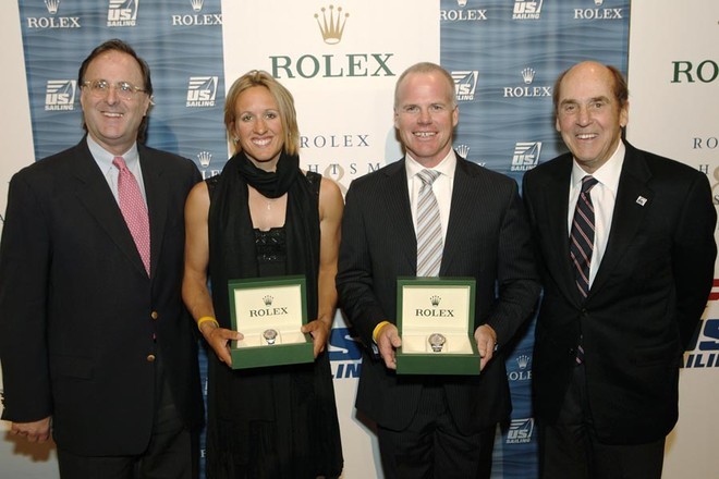 Terry Hutchinson and Anna Tunnicliffe honored at US SAILING Rolex Yachtsman and Yachtswoman of the Year ceremony © Dan Nerney 
