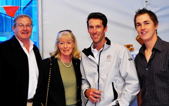 Kendi and David Kellett, with 2012 Olympic Gold Medalist Malcolm Page (AUS) and Noakes Youth sailor James Burman at a sponsor launch function in 2008 © Nelson Cortez