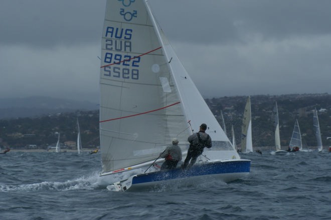 Bill Cuneo  and John Warlow just after rounding the first mark in the 2007 SAP 505 Worlds - Day 2, Race 3 © Sail-World.com /AUS http://www.sail-world.com