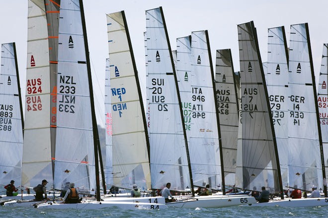 A-Cat Worlds 2009, Belmont, NSW - Start line<br />
 ©  Andrea Francolini Photography http://www.afrancolini.com/