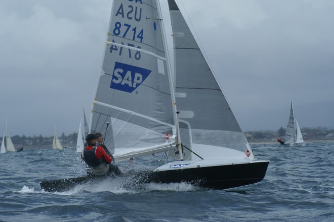Mike Martin and Jeff Nelson (USA) sailing The Black Boat in the 2007 SAP 505 Worlds - Day 2, Race 3  © Sail-World.com /AUS http://www.sail-world.com