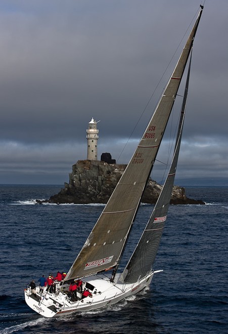 LUNA ROSSA, Sail Number: ITA4599, Owner: Vittorio Volonte, Design: STP 65<br />
rounding the Fastnet Rock ©  Rolex / Carlo Borlenghi http://www.carloborlenghi.net