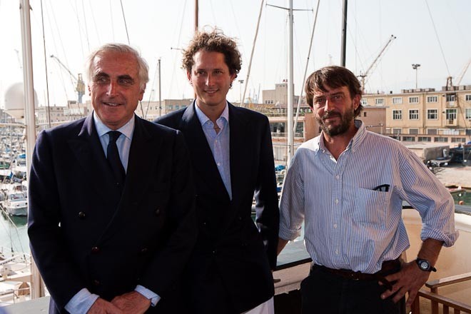 Press conference allo Yacht Club italiano. Carlo Croce, Jonh Elkann, Giovanni Soldini.<br />
 © Carlo Borlenghi http://www.carloborlenghi.com