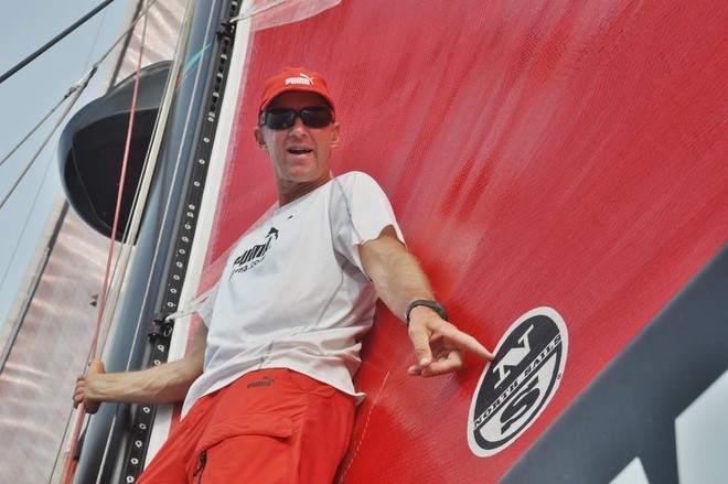 Ken Read, clearly pleased with North Sails and their work, on leg 2 of the 2008-09 Volvo Ocean Race © Rick Deppe/PUMA Ocean Racing/Volvo Ocean Race http://www.volvooceanrace.org