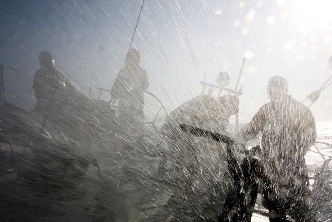 Rough weather, onboard Telefonica Blue, on leg 7 from Boston to Galway<br />
 © Gabriele Olivo/Telefonica Blue/Volvo Ocean Race http://www.volvooceanrace.org