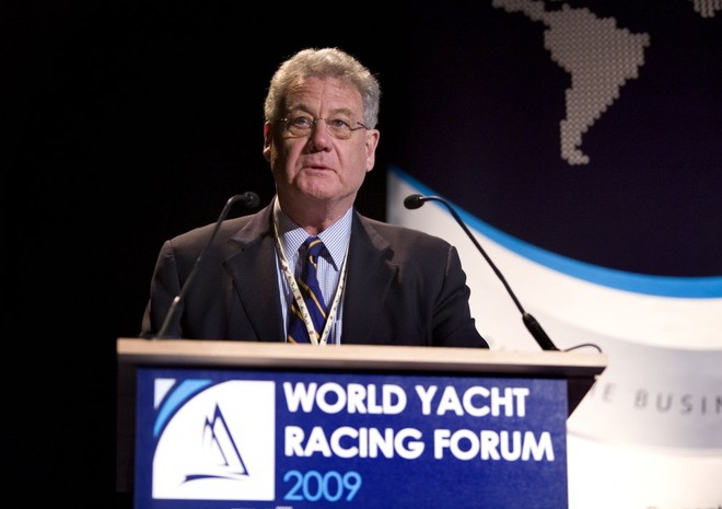 P.J Montgomery opening the debate: The America's Cup, what is the future for the Challengers at the 2009 World Yacht Racing Forum 2009 at the Grimaldi Forum in Monaco.<br />
<br />
 © onEdition http://www.onEdition.com