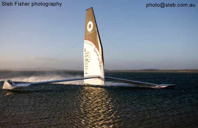Macquarie Innovation hits 54 knots on 26 March 2009- 500 metre speed ratified at 50.07 knots © Steb Fisher Photo www.steb.com.au
