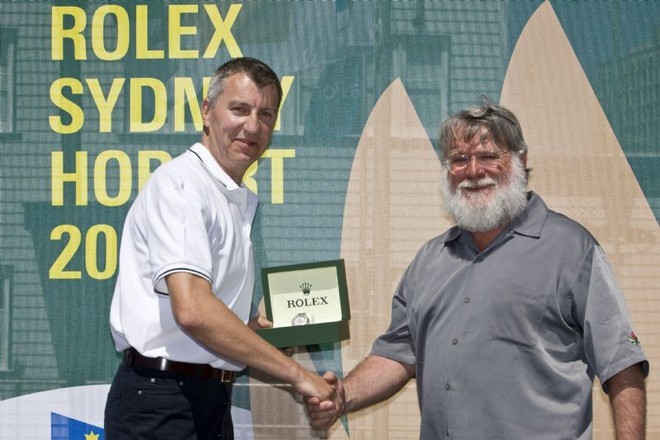  Richard de Leyser, Rolex Australia presents Rolex Yacht-Master timepiece to Roger Sturgeon, ROSEBUD, overall IRC handicap winner  ©  Rolex / Carlo Borlenghi http://www.carloborlenghi.net