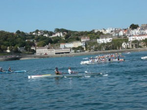 Start of a sea rowing event in the Channel Islands photo copyright Julie Duquemin taken at  and featuring the  class