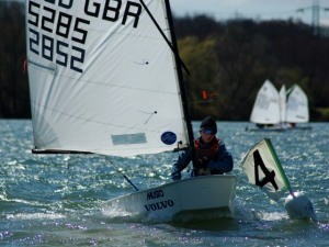 Optimist Team racing at Burghfield SC photo copyright Optimist taken at  and featuring the  class