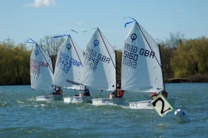 Team racing at Burghfield SC photo copyright Optimist taken at  and featuring the  class