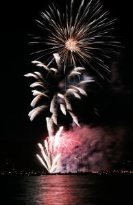The spectacular fireworks display at Skandia Cowes Week.
 photo copyright onEdition http://www.onEdition.com taken at  and featuring the  class